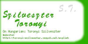 szilveszter toronyi business card